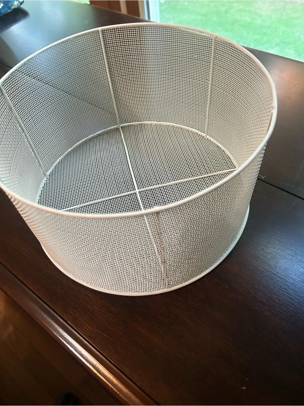 Decorative White Metal Mesh Storage Box - Home Accents